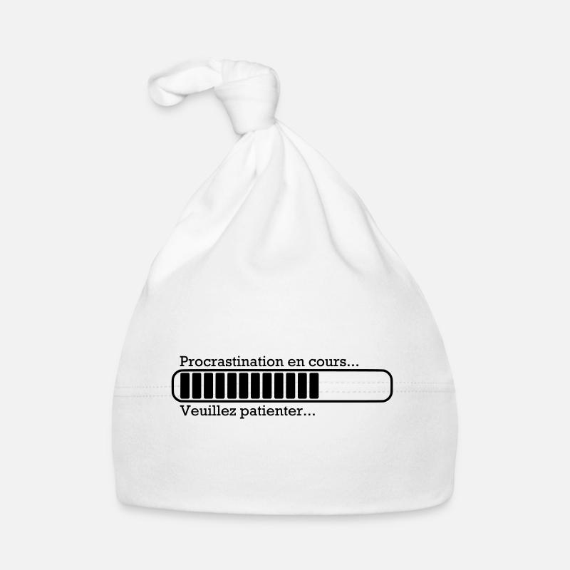 Procrastination in progress ... - Organic Baby Cap - white