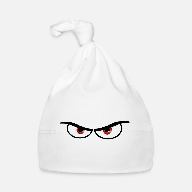 Böse Augen - Geschenk Idee - Baby Bio-Mütze - Weiß