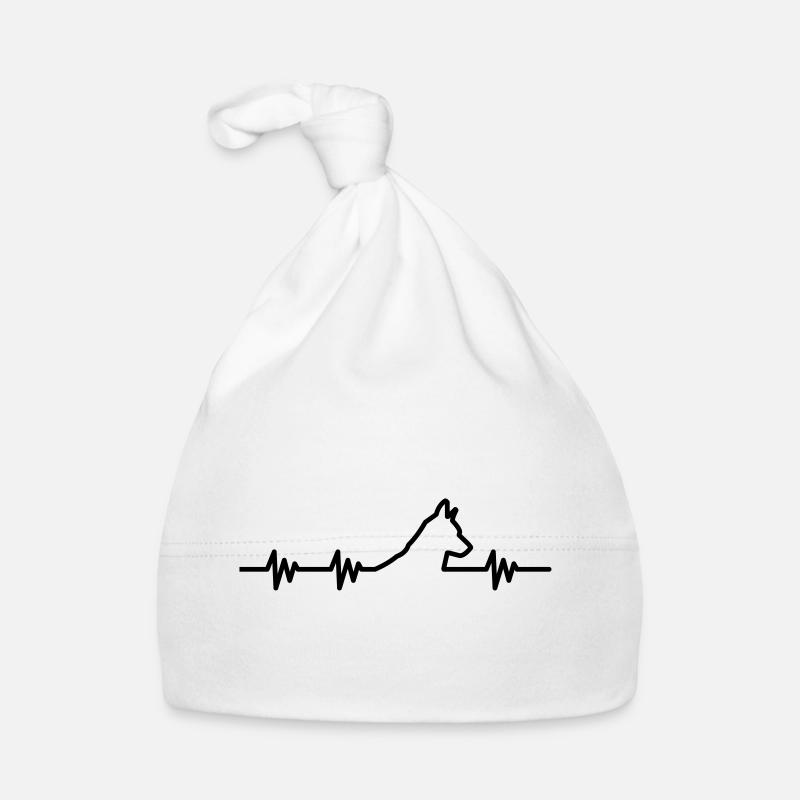 Battement de coeur pour les chiens - Bonnet bio Bébé - blanc