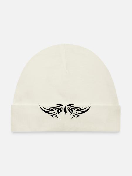 Zackiges Tribal Tattoo Ornament - Baby Bio-Mütze - Weiß - Vorne