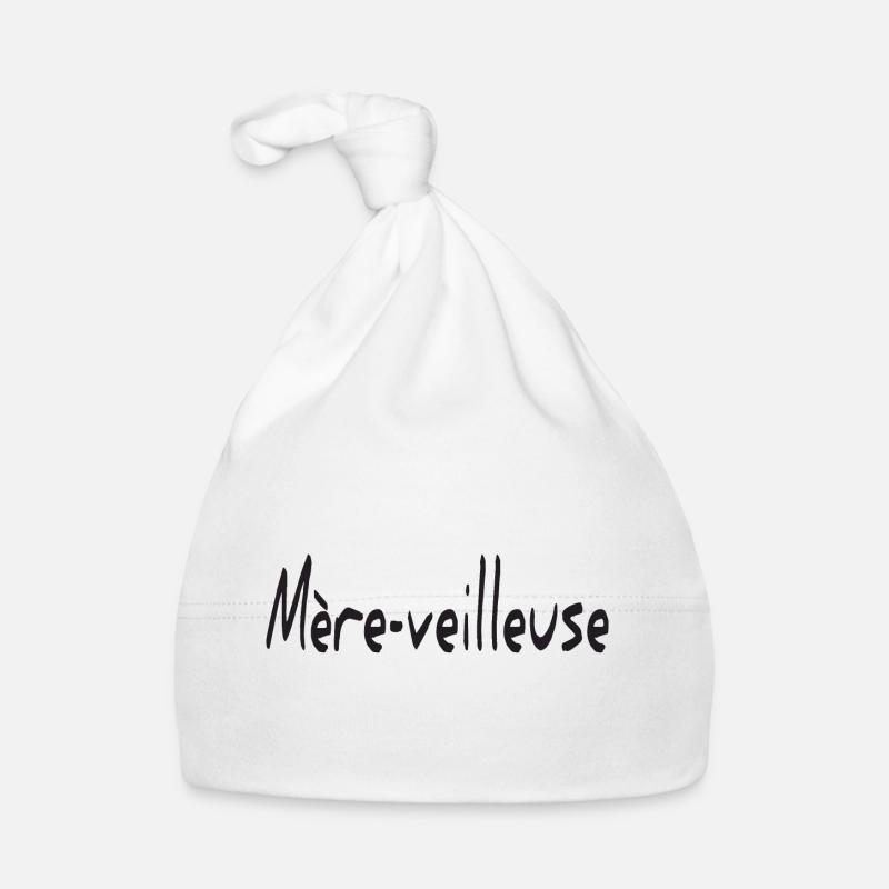 mere veilleuse - Mère-veilleuse mère merveilleuse - Bonnet bio Bébé - blanc