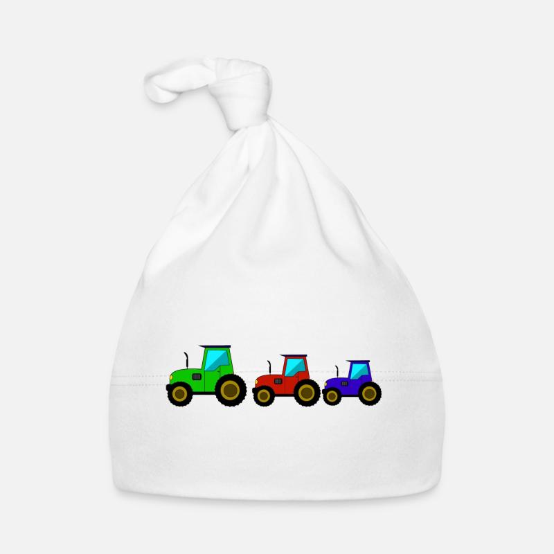 Tractor Tractor Tractor Organic Baby Cap