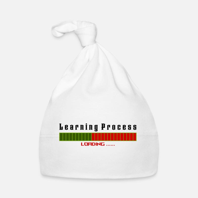 Learning Process Loading white shirt Organic Baby Cap
