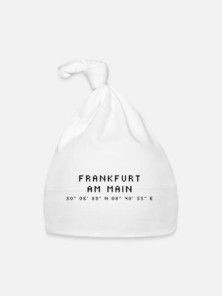 Coordonnées de Francfort-sur-le-Main - Bonnet bio Bébé - blanc - Devant