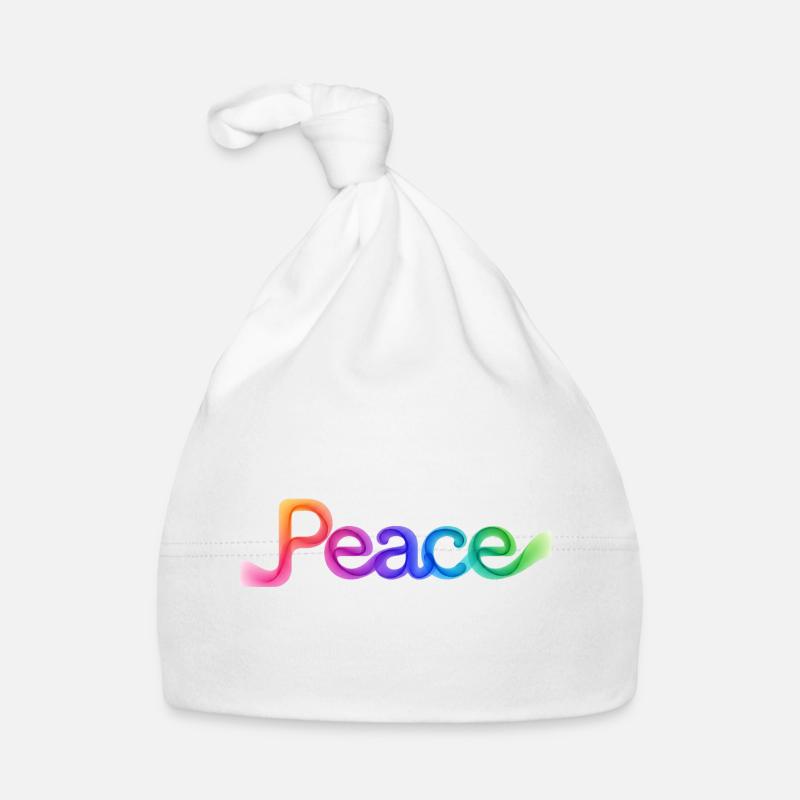 Farbige Peace-Schrift im Pfeildesign Baby Bio-Mütze