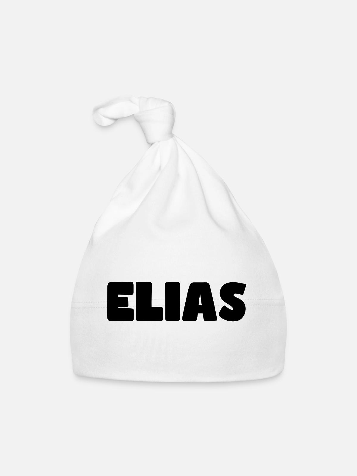 Elias Name - Organic Baby Cap - white - Front