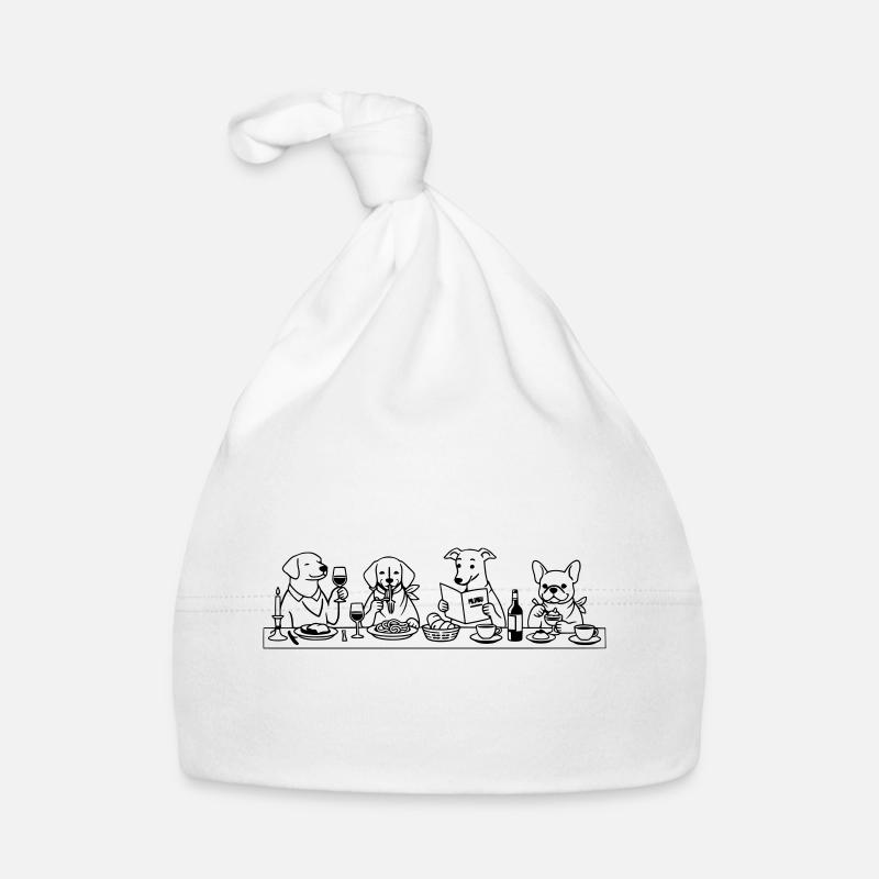 Dining Dogs Line Art Baby Bio-Mütze