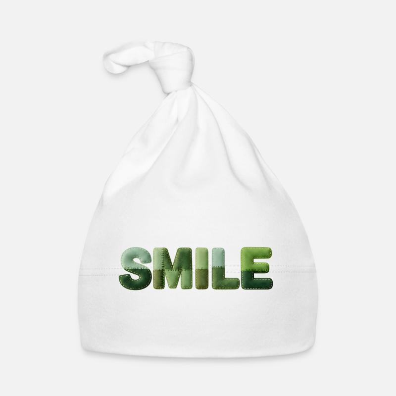 Patchwork Smile Positive motif for a good mood Organic Baby Cap