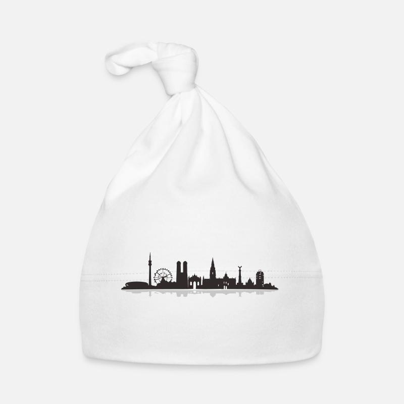 Silhouette de la ville de Munich Bonnet bio Bébé