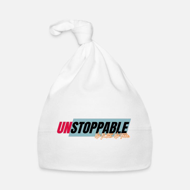 Unstoppable without limits - Organic Baby Cap - white