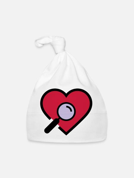 Heart examination magnifying glass - Organic Baby Cap - white - Front