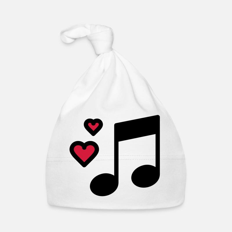 Note de musique romantique - Bonnet bio Bébé - blanc