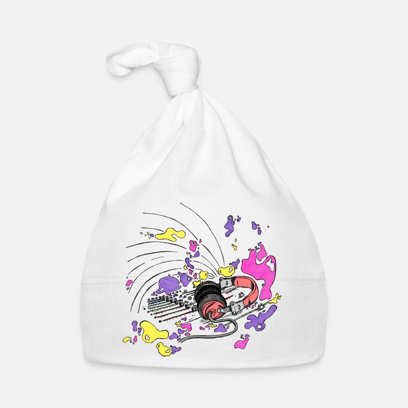 Casque d'écoute et console DJ [violet] - Bonnet bio Bébé - blanc