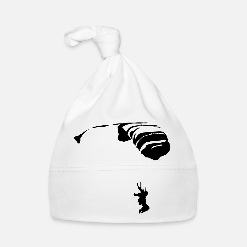 parachuting - Organic Baby Cap - white