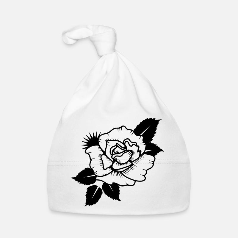 gezeichnete Rose Baby Bio-Mütze