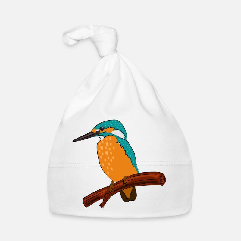 martin-pêcheur - Bonnet bio Bébé - blanc