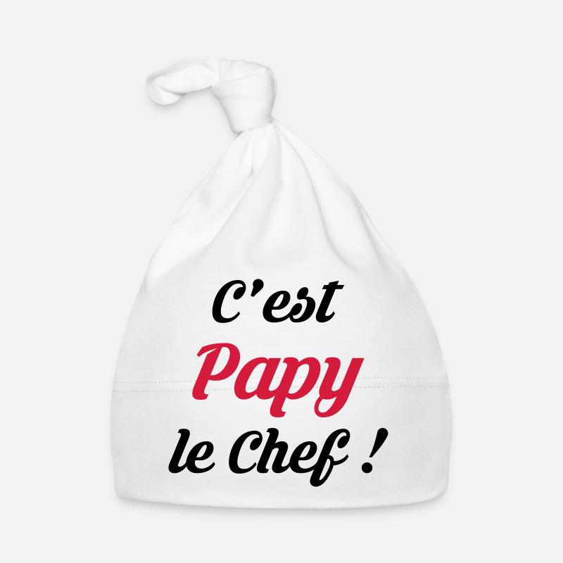 Papy / Grand Pere / Naissance / Bébé Cuisine Chef - Bonnet bio Bébé - blanc