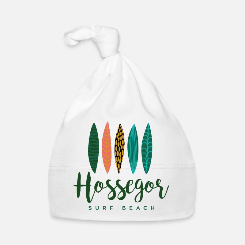 Hossegor surf beach - Bonnet bio Bébé - blanc
