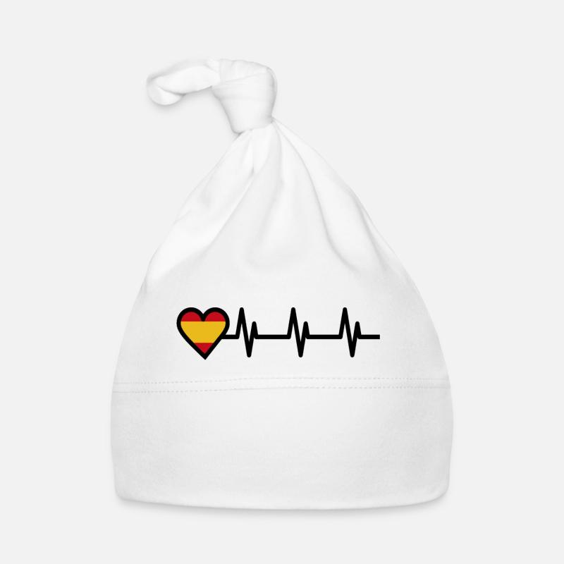 Electrocardiogram Heart Spain Organic Baby Cap