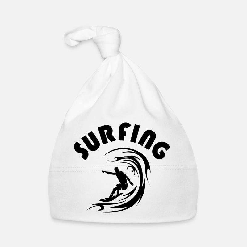 surfing waves surf surfer waves team Logo icon Organic Baby Cap