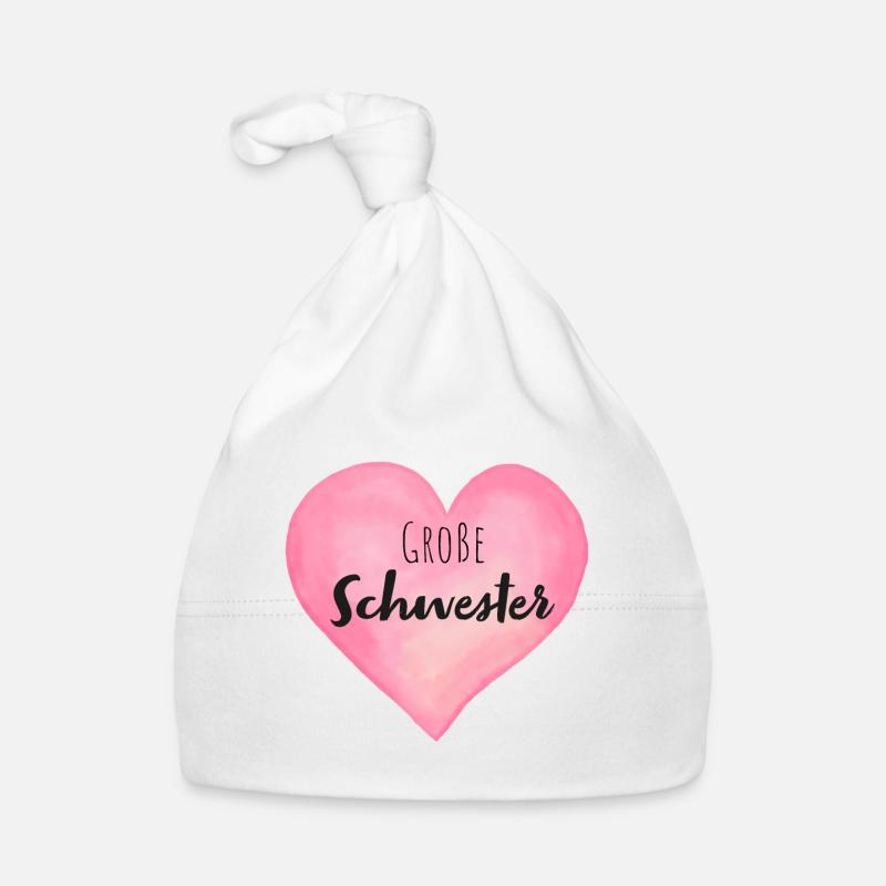 Große Schwester Herz Baby Bio-Mütze
