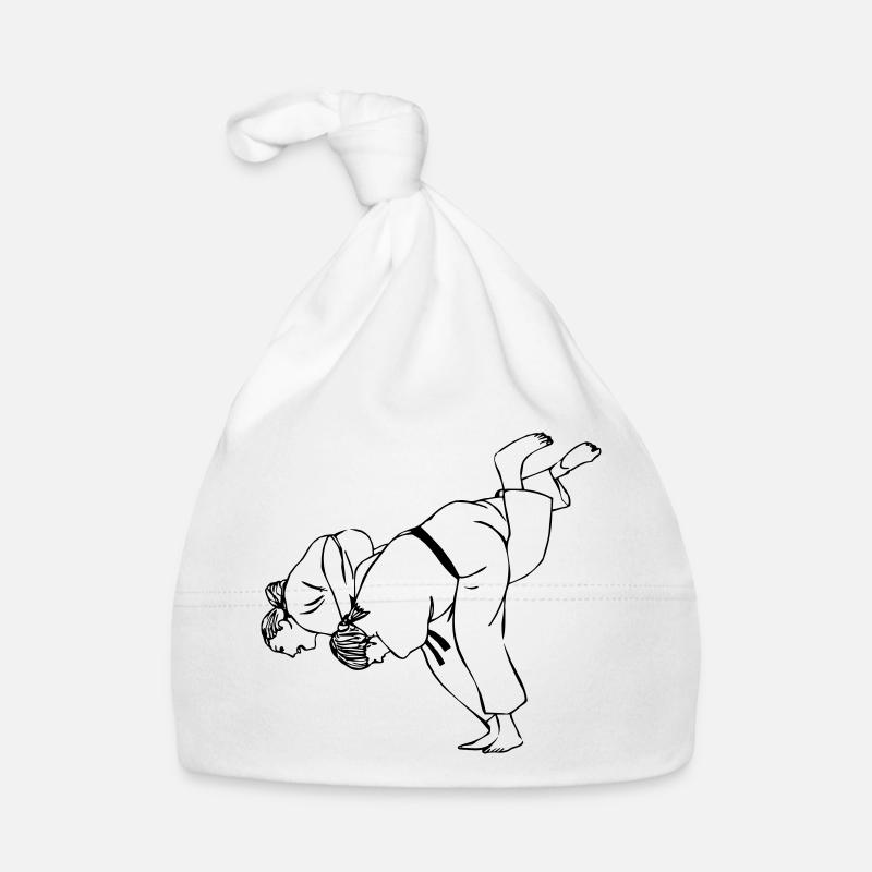 Lancer de judo femmes - Bonnet bio Bébé - blanc