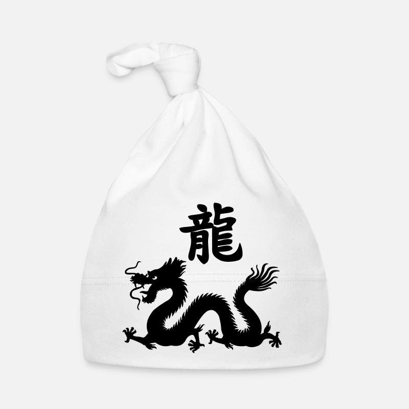 Dragon de caractère chinois avec image de dragon Bonnet bio Bébé