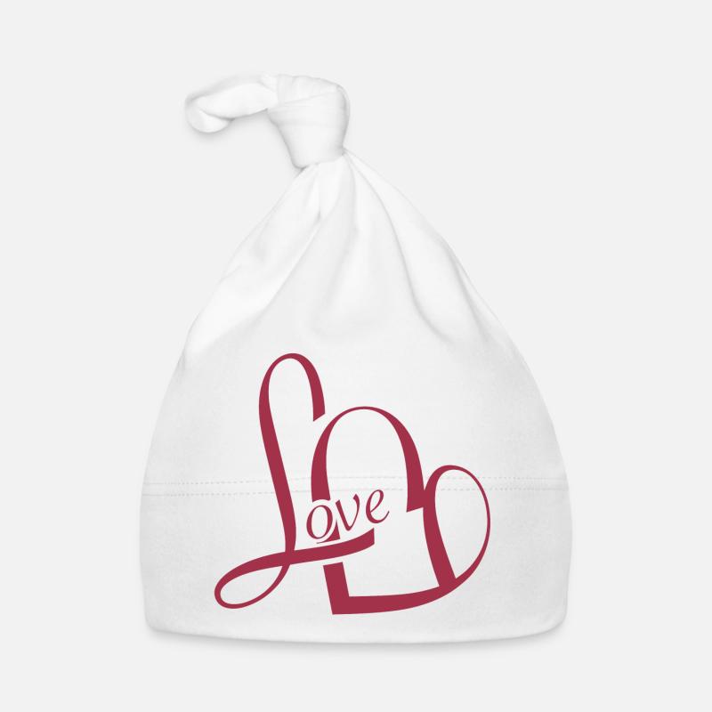 romantic Valentine's Day typography in red Organic Baby Cap