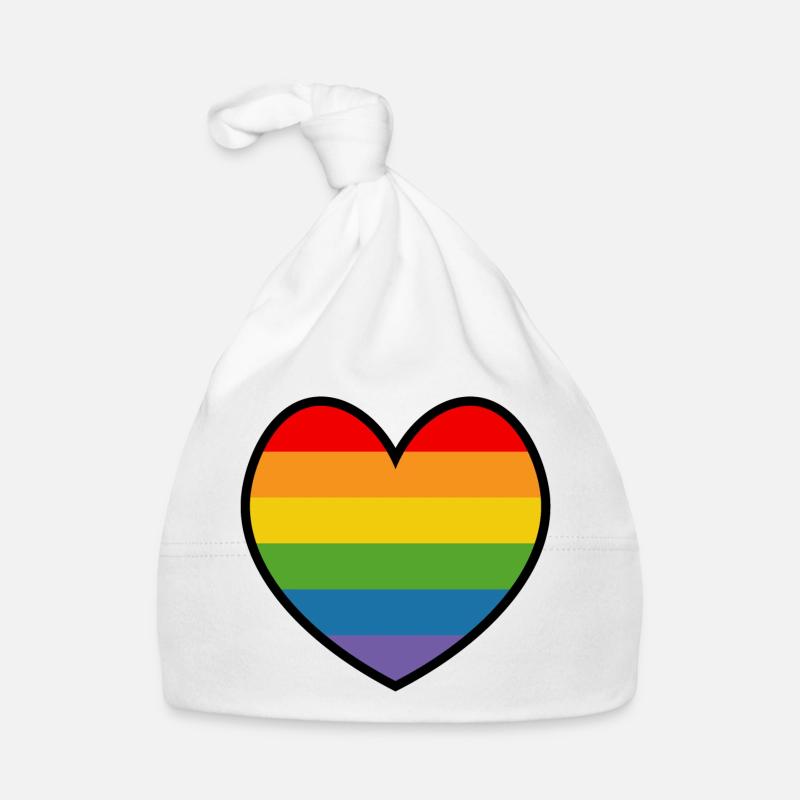 LGBT QUEER HEART noir - Bonnet bio Bébé - blanc