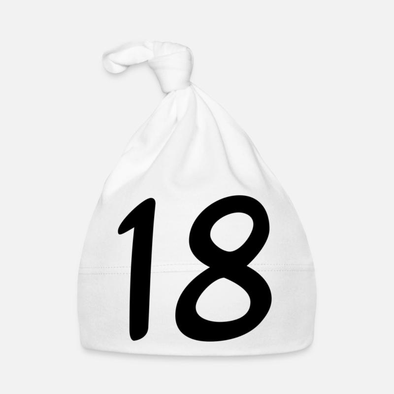 18. 18 ANS. 18e ANNIVERSAIRE. ANNIVERSAIRE 18 ANS. - Bonnet bio Bébé - blanc