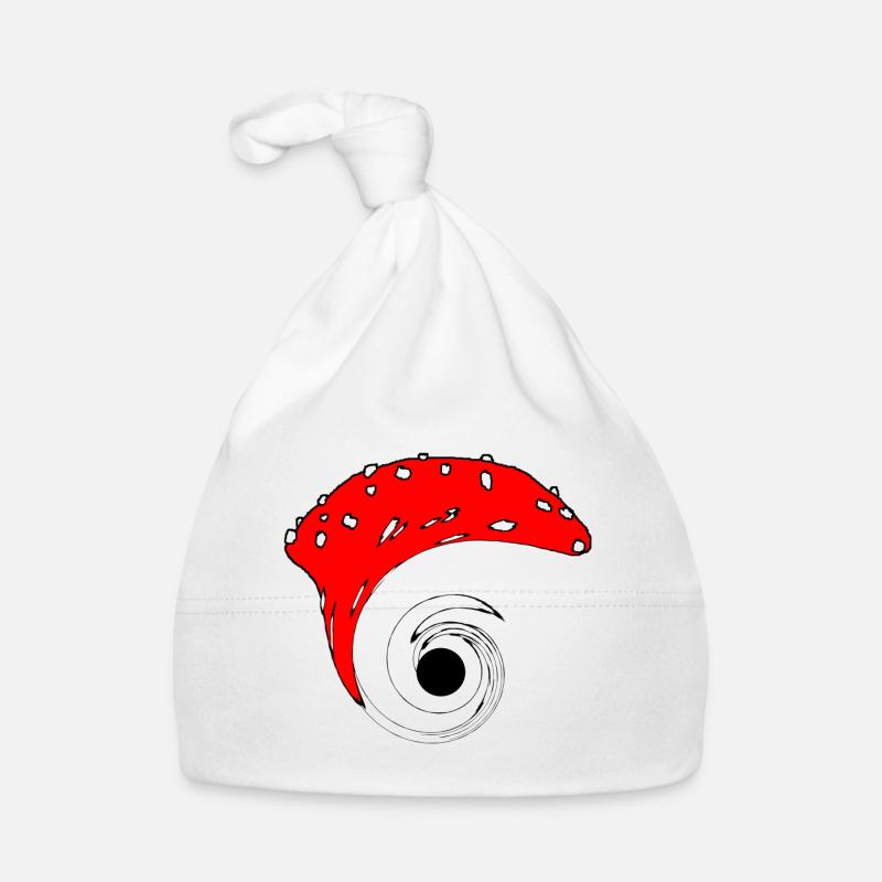 Champignon trou noir - Bonnet bio Bébé - blanc