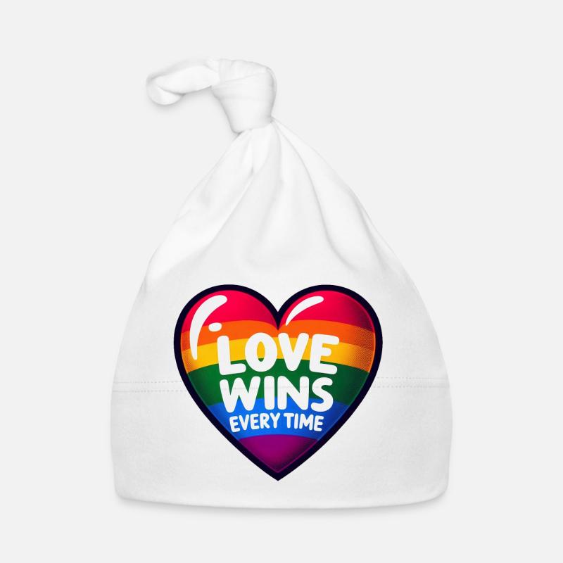 LOVE WINS EVERYTIME: Celebrate Pride and Unity Organic Baby Cap
