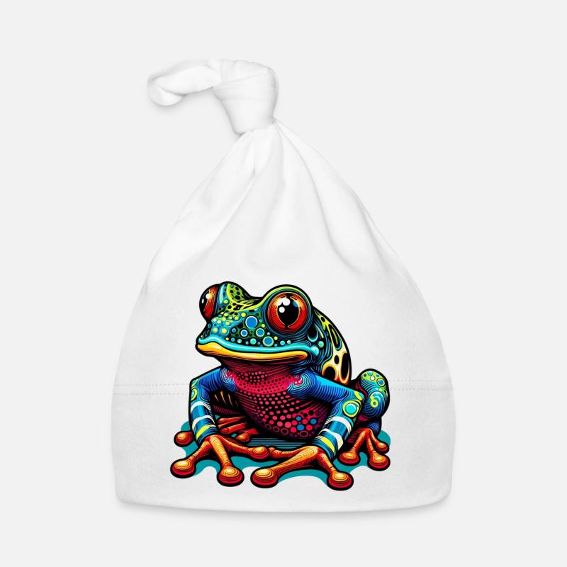 Grenouille - Bonnet bio Bébé - blanc
