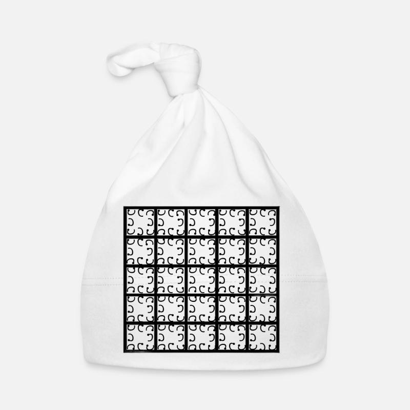 Square-decor Organic Baby Cap