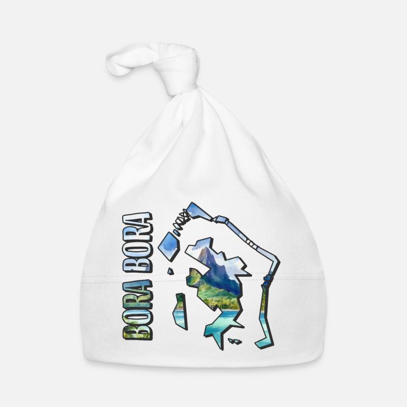 Carte à l’aquarelle Bora Bora Bonnet bio Bébé