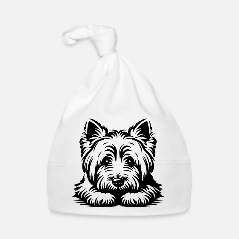 West Highland Terrier Head with Paws Organic Baby Cap
