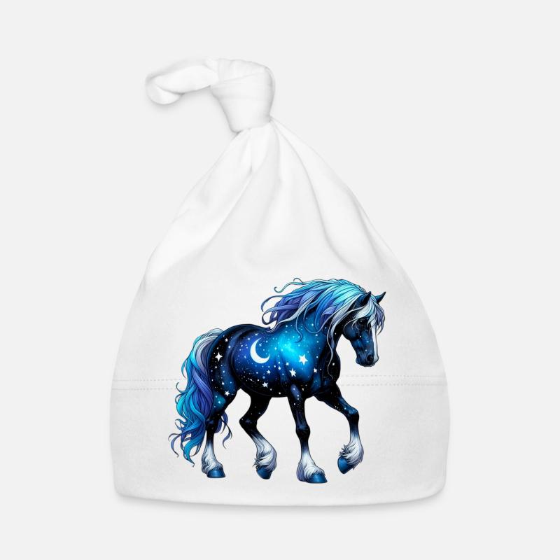 Cheval - Bonnet bio Bébé - blanc