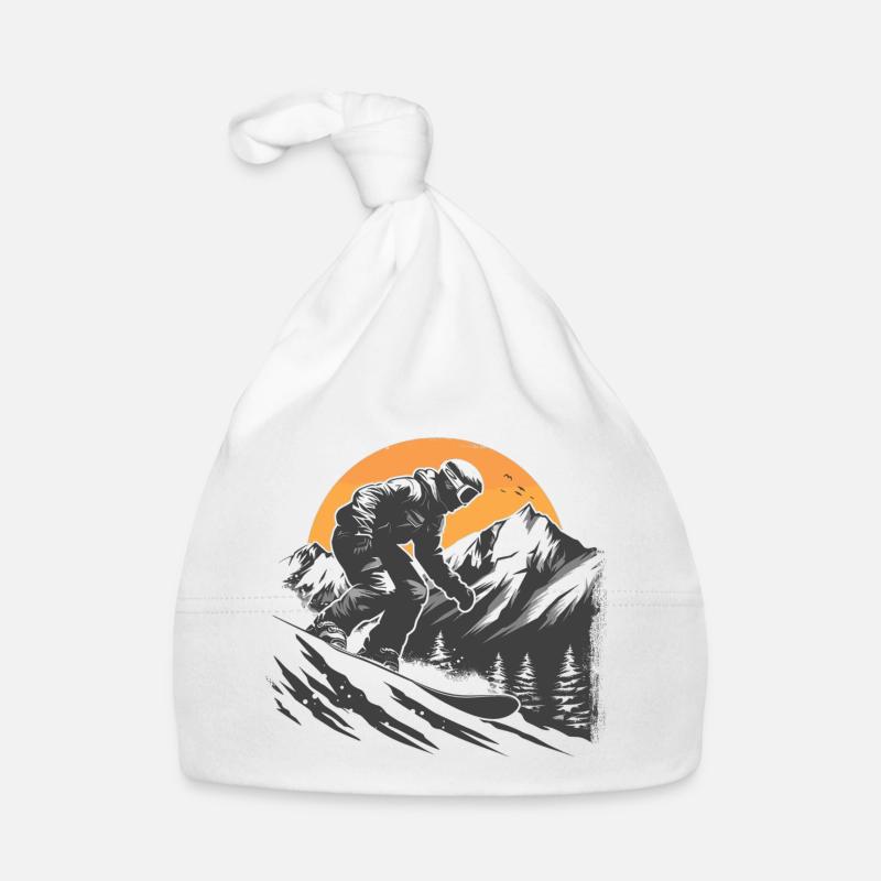 Dessin de snowboarder Bonnet bio Bébé