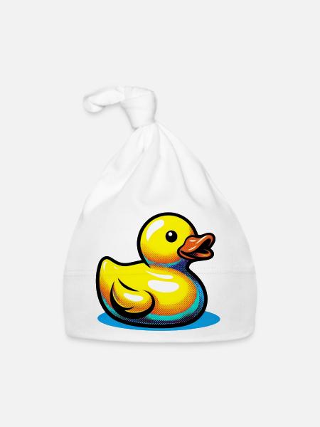 Caneton Canard Canard Canard - Bonnet bio Bébé - blanc - Devant