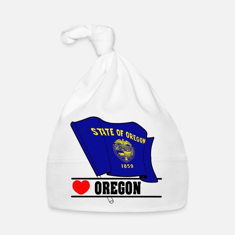 Drapeau Oregon coeur OREGON Bonnet bio Bébé