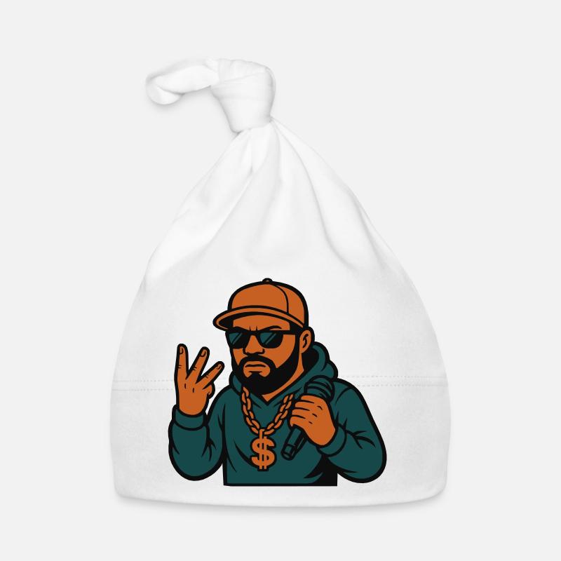 Rappeur – micro à la main, style dans le sang Bonnet bio Bébé