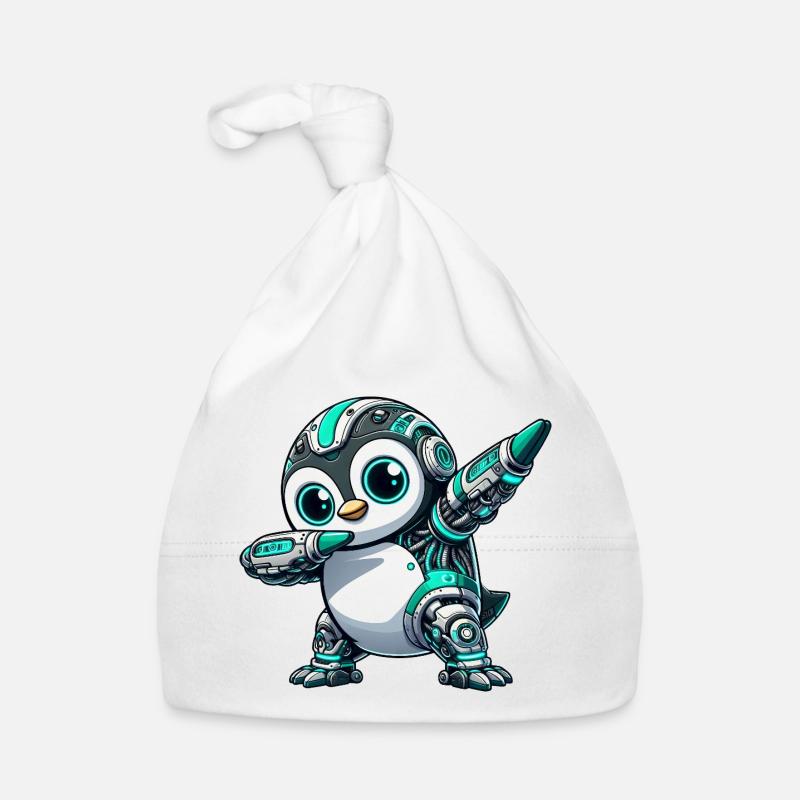 Cooler Pinguin Astronaut mit Dabbing Cyborg  Baby Bio-Mütze