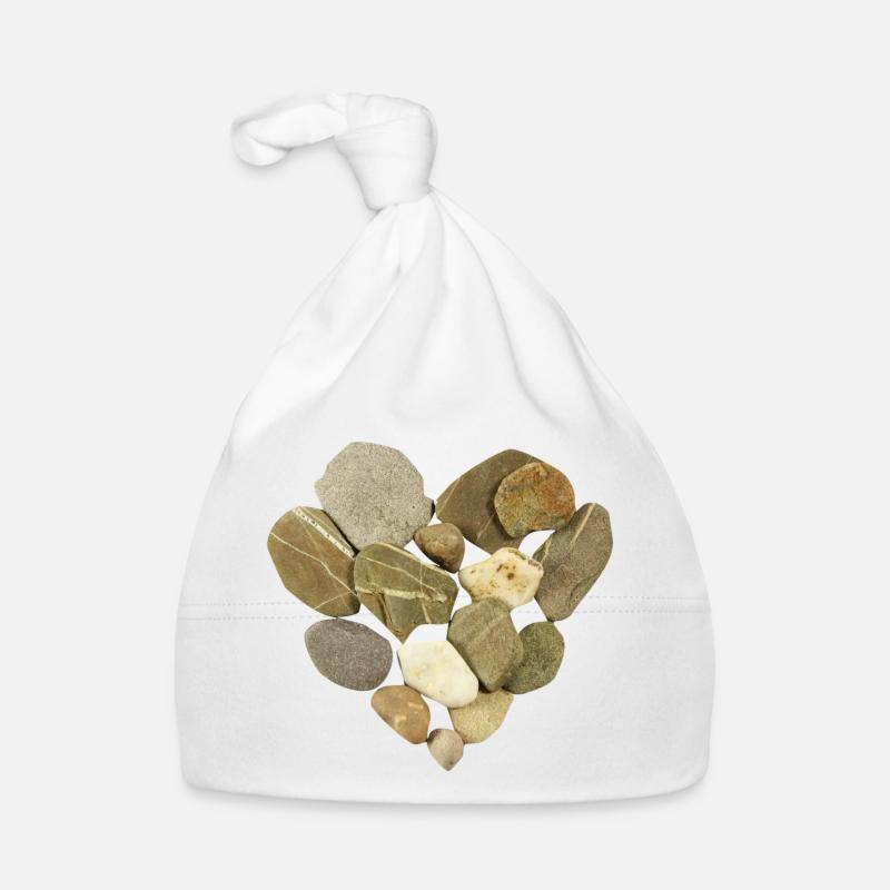 Natural stones in a heart shape Organic Baby Cap