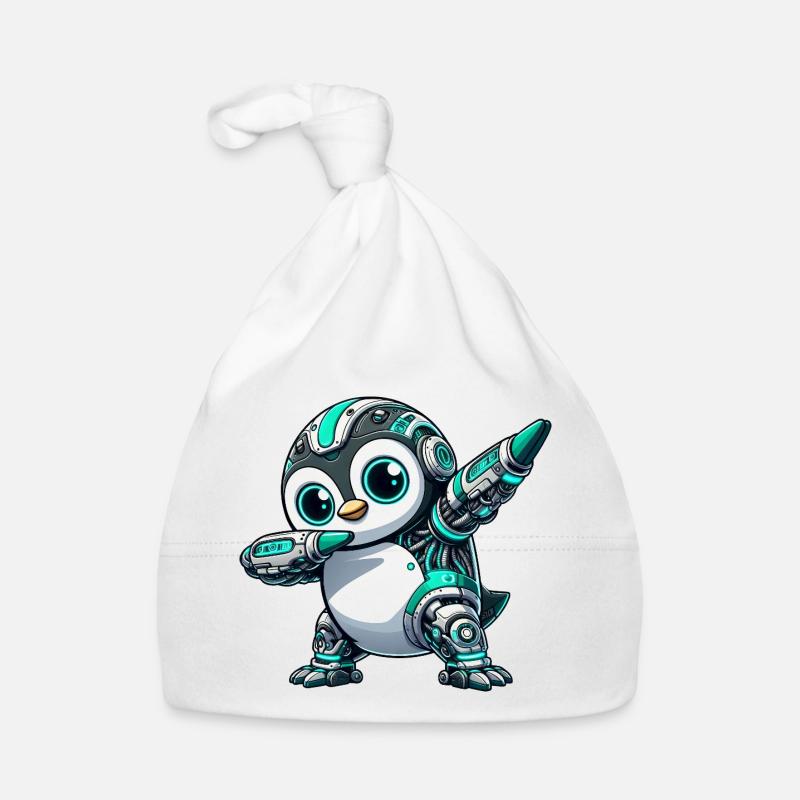 Futuristischer Pinguin Roboter Cyborg Technik  Baby Bio-Mütze