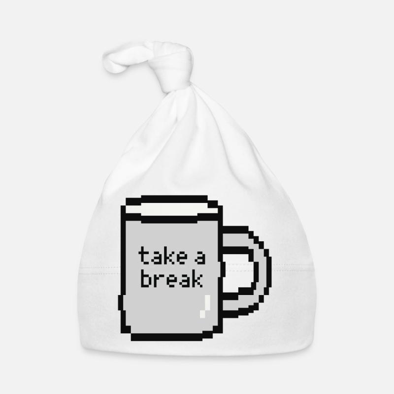 Relax Check Pixel Art Mug - Organic Baby Cap - white