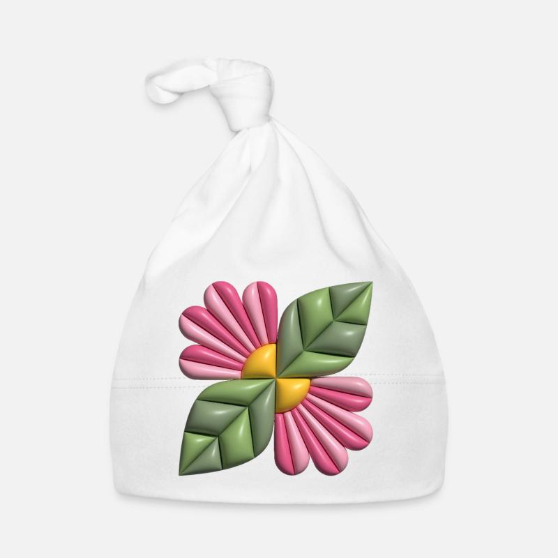 3d-Blumenquadrat Baby Bio-Mütze