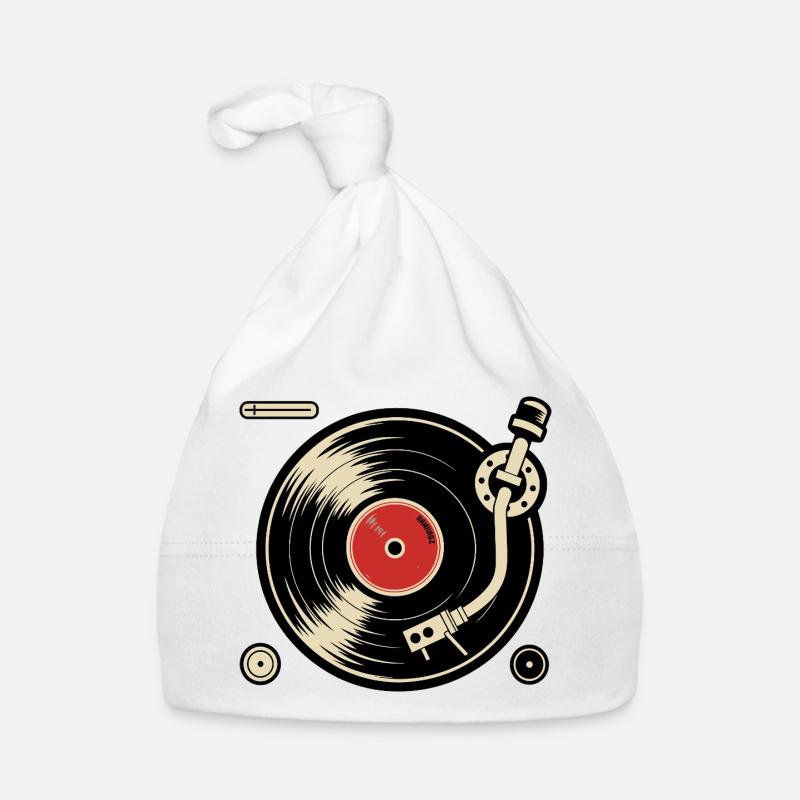 Vinyl Records Turntable Turntable Graphics Organic Baby Cap