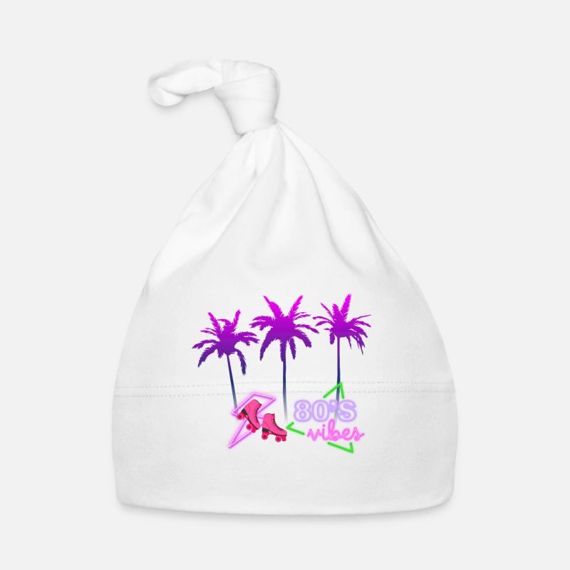 Neon 80s Palm Trees Neon Skates Organic Baby Cap