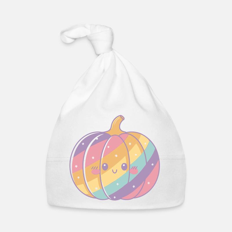 Rainbow pastel pumpkin Organic Baby Cap