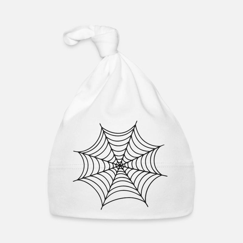 Black Minimalist Spider Web Organic Baby Cap